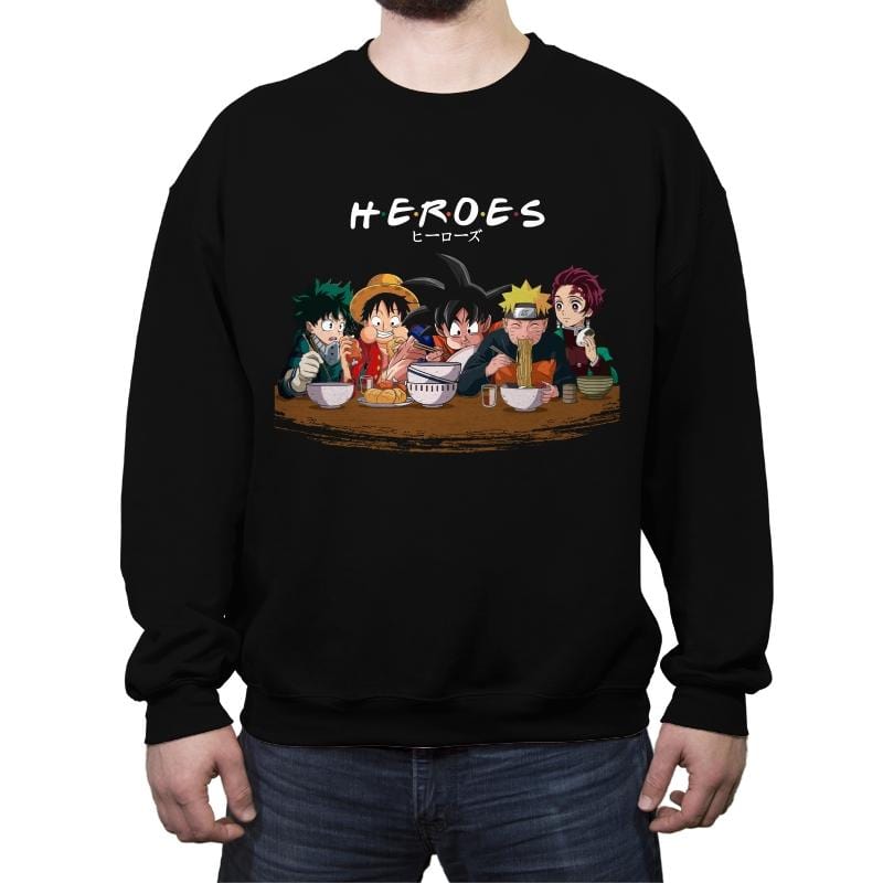 H·E·R·O·E·S - Crew Neck Sweatshirt Crew Neck Sweatshirt RIPT Apparel Small / Black