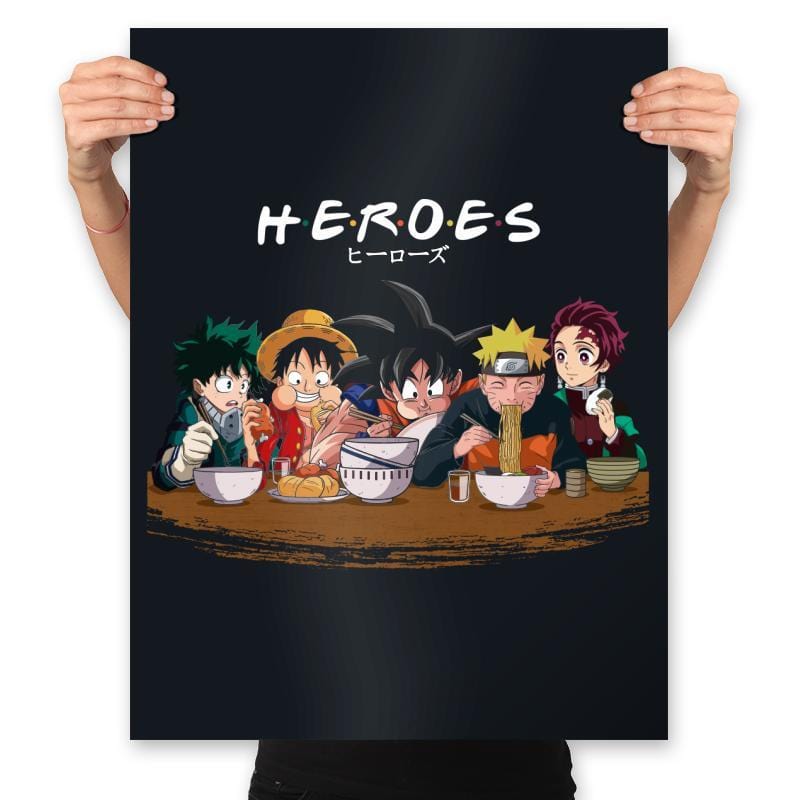 H·E·R·O·E·S - Prints Posters RIPT Apparel 18x24 / Black