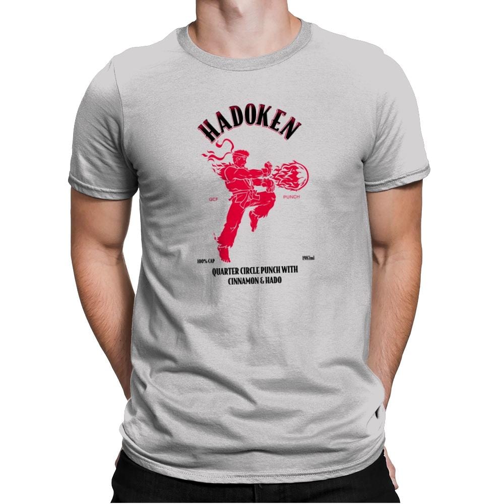Hadoken Whiskey Exclusive - Mens Premium T-Shirts RIPT Apparel Small / Light Grey
