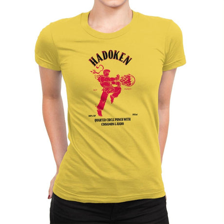 Hadoken Whiskey Exclusive - Womens Premium T-Shirts RIPT Apparel 3x-large / Vibrant Yellow