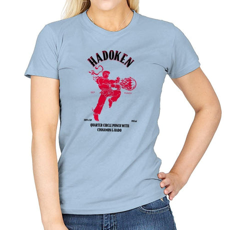 Hadoken Whiskey Exclusive - Womens T-Shirts RIPT Apparel Small / Light Blue
