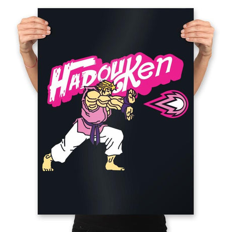 Hadou Ken - Prints Posters RIPT Apparel 18x24 / Black