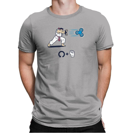 Hadouken Spinner Exclusive - Mens Premium T-Shirts RIPT Apparel Small / Light Grey