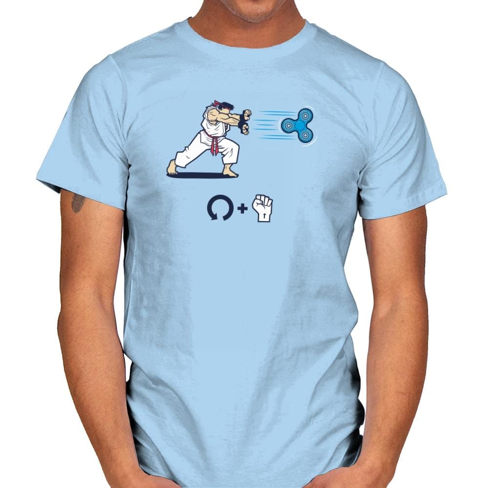 Hadouken Spinner Exclusive - Mens T-Shirts RIPT Apparel Small / Light Blue