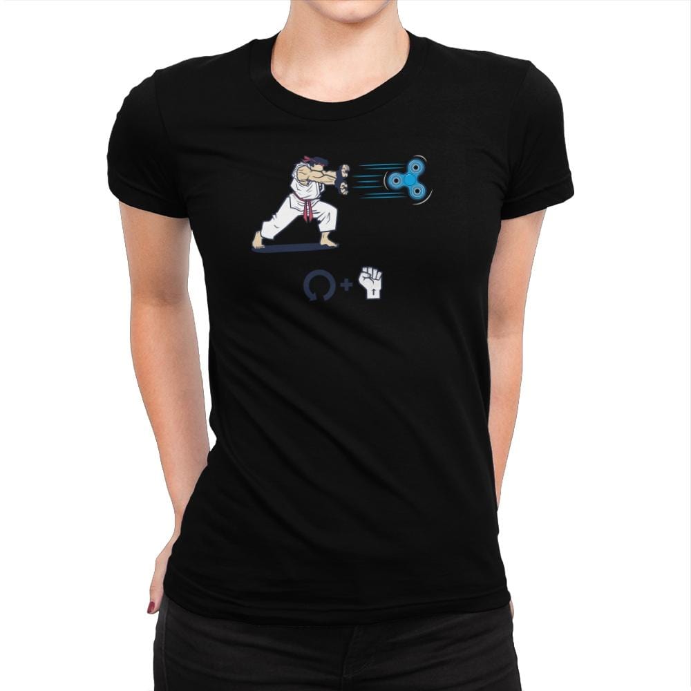 Hadouken Spinner Exclusive - Womens Premium T-Shirts RIPT Apparel Small / Indigo