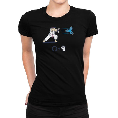 Hadouken Spinner Exclusive - Womens Premium T-Shirts RIPT Apparel Small / Indigo