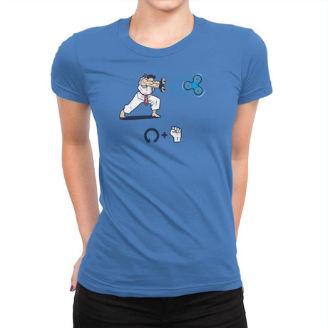 Hadouken Spinner Exclusive - Womens Premium T-Shirts RIPT Apparel Small / Tahiti Blue