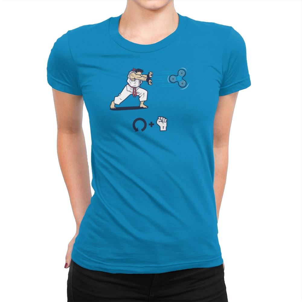 Hadouken Spinner Exclusive - Womens Premium T-Shirts RIPT Apparel Small / Turquoise