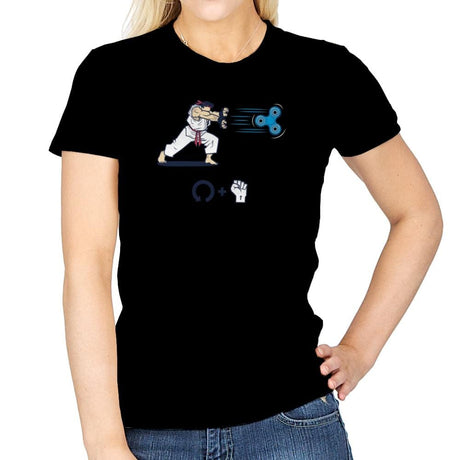 Hadouken Spinner Exclusive - Womens T-Shirts RIPT Apparel Small / Navy