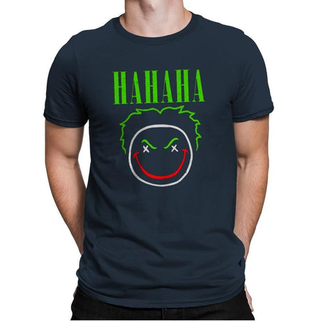 HAHAHA! - Mens Premium T-Shirts RIPT Apparel Small / Indigo