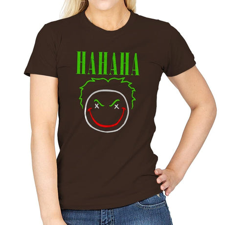 HAHAHA! - Womens T-Shirts RIPT Apparel Small / Dark Chocolate