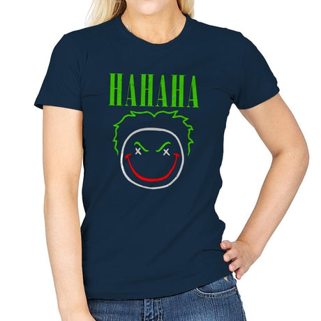 HAHAHA! - Womens T-Shirts RIPT Apparel Small / Navy