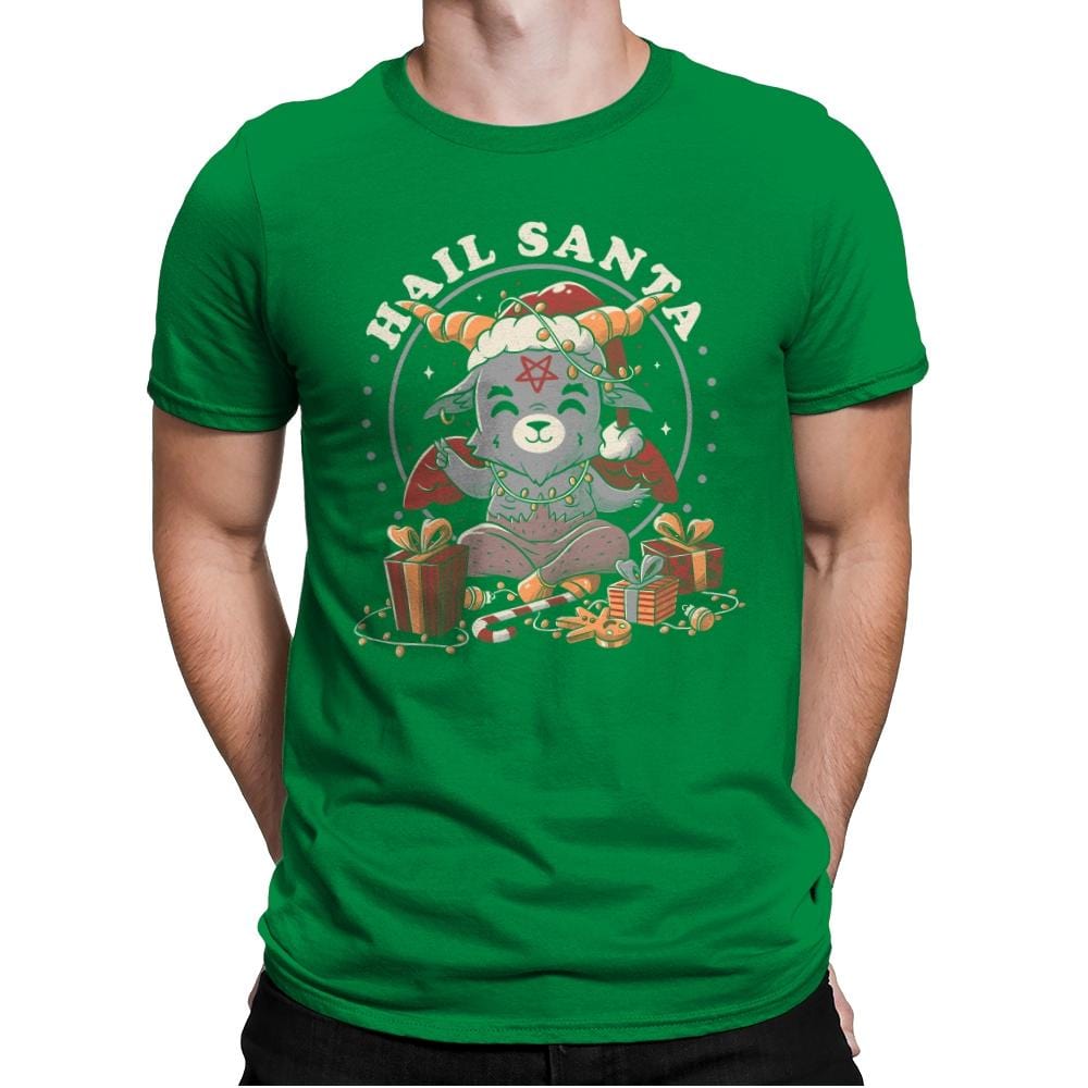 Hail Santa - Mens Premium T-Shirts RIPT Apparel Small / Kelly