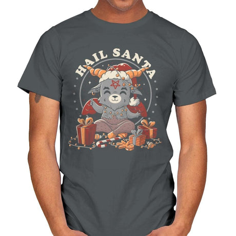 Hail Santa - Mens T-Shirts RIPT Apparel Small / Charcoal