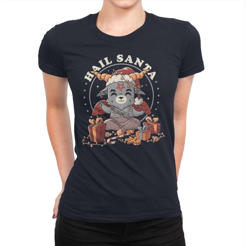 Hail Santa - Womens Premium T-Shirts RIPT Apparel Small / Midnight Navy
