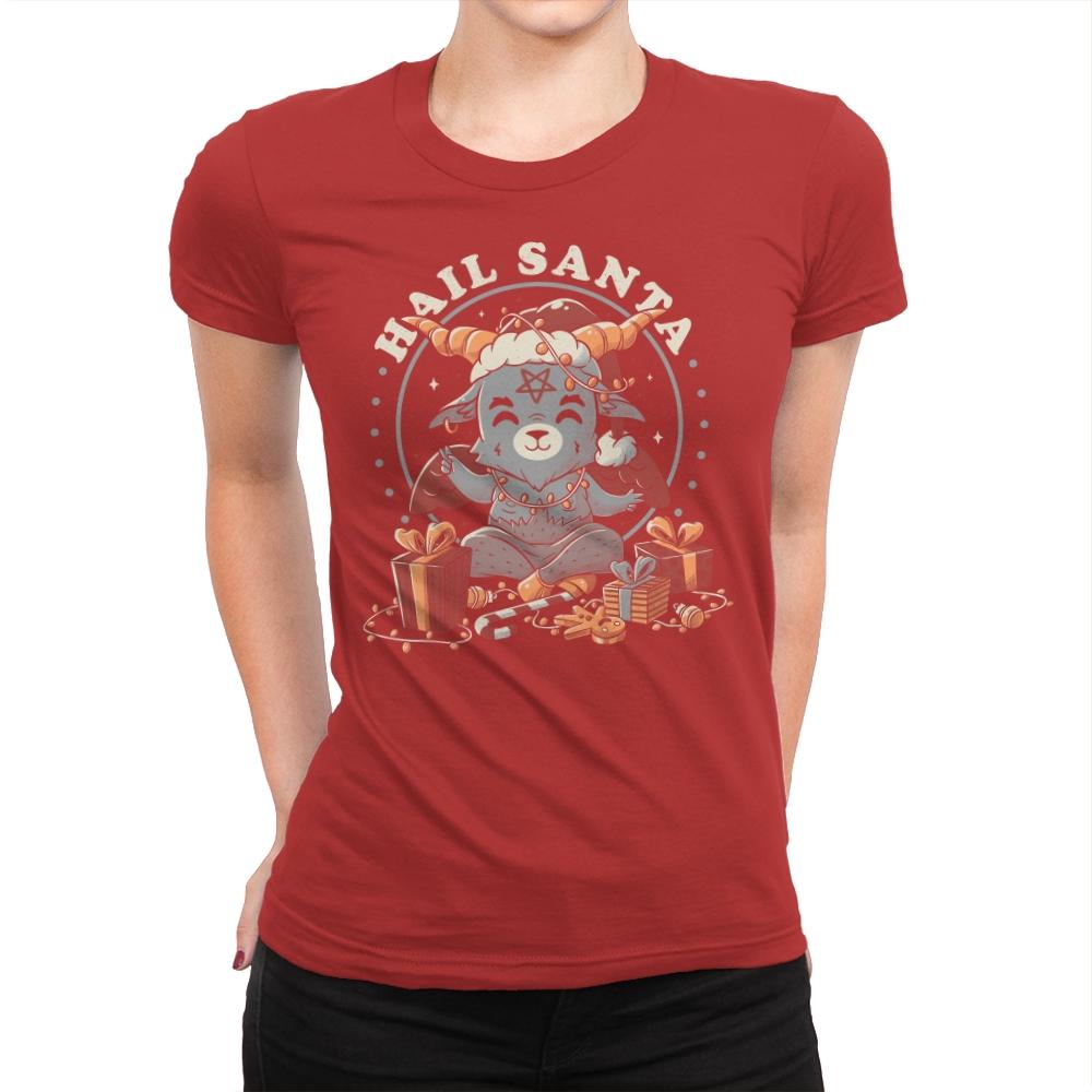 Hail Santa - Womens Premium T-Shirts RIPT Apparel Small / Red
