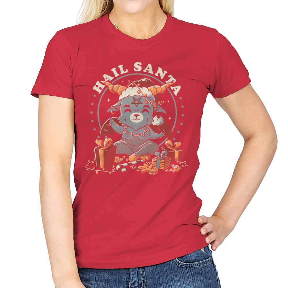 Hail Santa - Womens T-Shirts RIPT Apparel Small / Red
