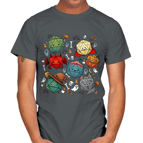 Halloween Dice - Mens T-Shirts RIPT Apparel Small / Charcoal