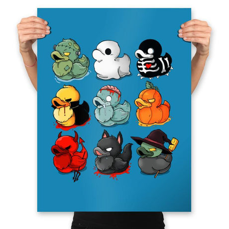 Halloween Ducks - Prints Posters RIPT Apparel 18x24 / Sapphire