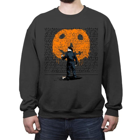 Halloween Graffiti - Crew Neck Sweatshirt Crew Neck Sweatshirt RIPT Apparel Small / Charcoal