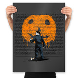 Halloween Graffiti - Prints Posters RIPT Apparel 18x24 / Charcoal
