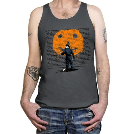 Halloween Graffiti - Tanktop Tanktop RIPT Apparel X-Small / Asphalt