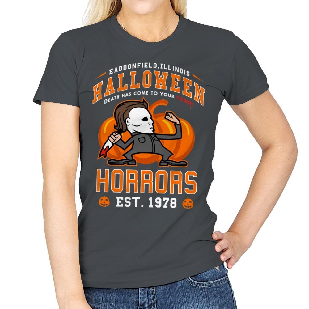 Halloween Horrors - Womens T-Shirts RIPT Apparel Small / Charcoal