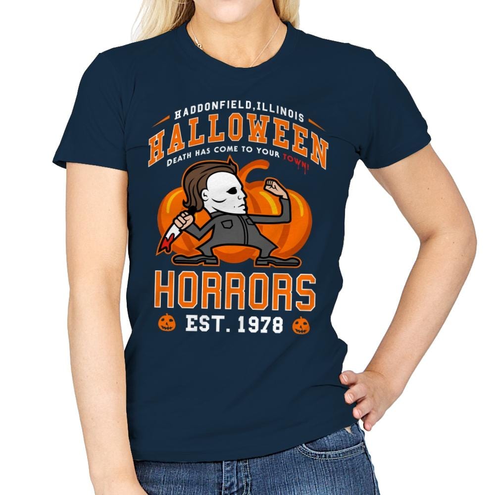 Halloween Horrors - Womens T-Shirts RIPT Apparel Small / Navy