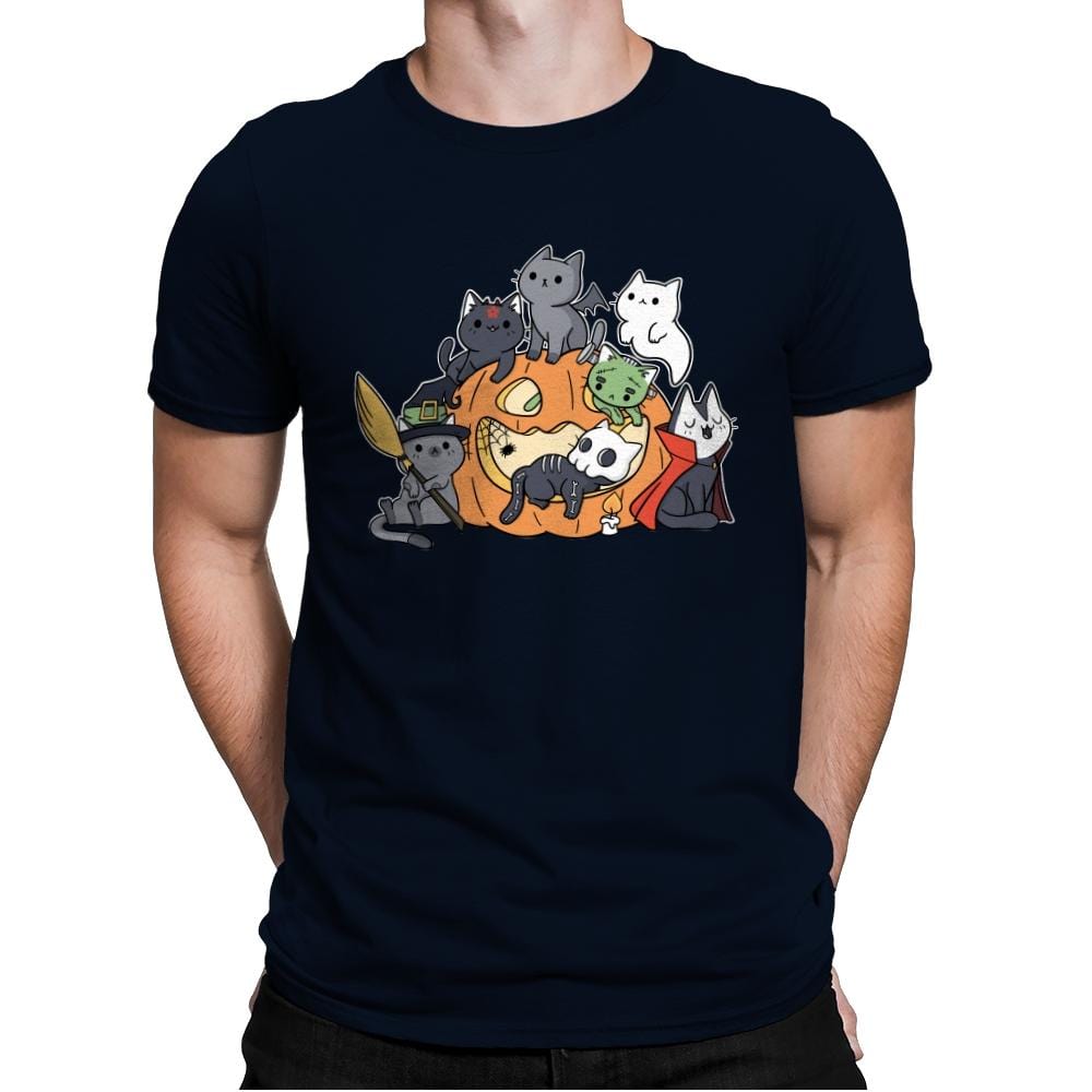 Halloween Kittens - Mens Premium T-Shirts RIPT Apparel Small / Midnight Navy