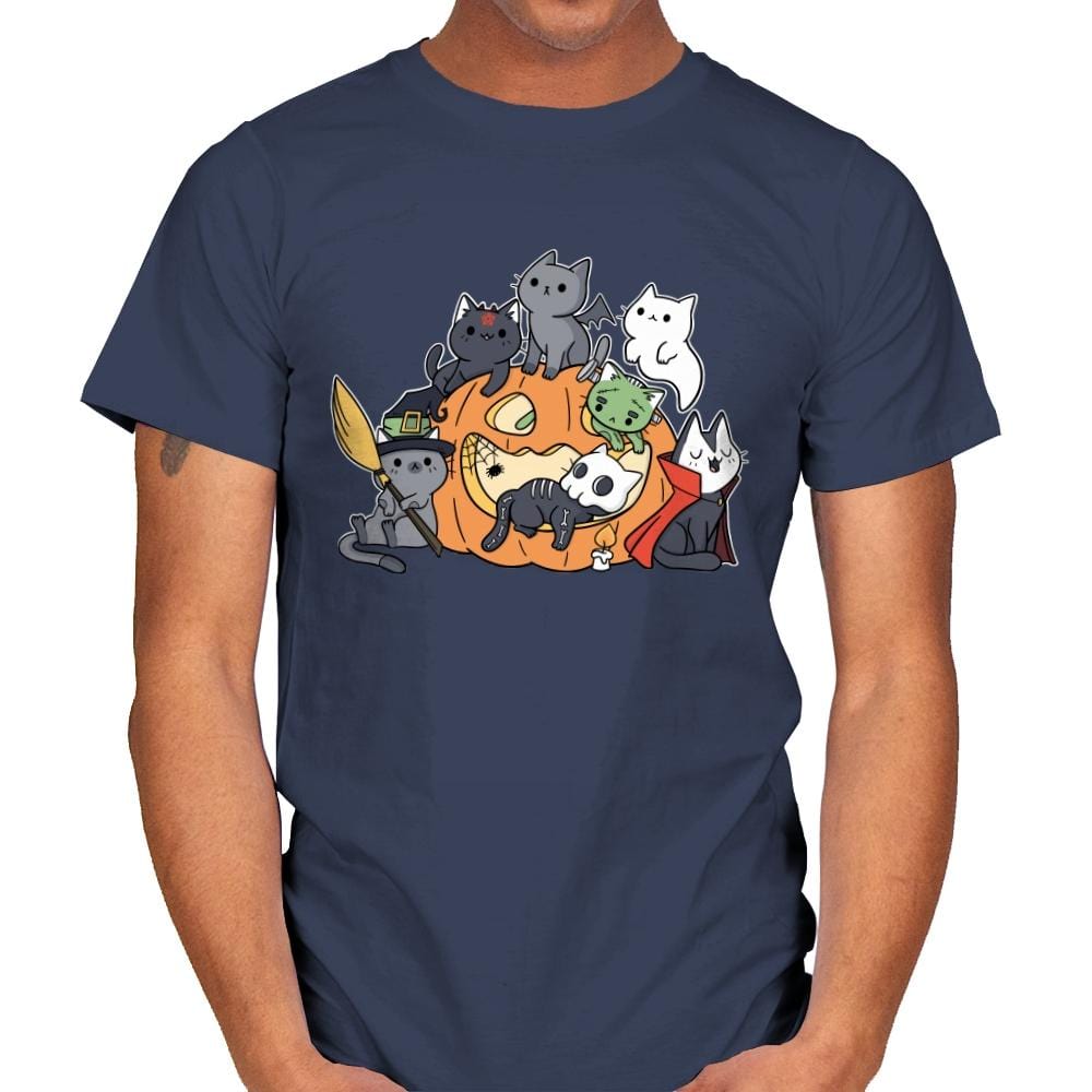 Halloween Kittens - Mens T-Shirts RIPT Apparel Small / Navy