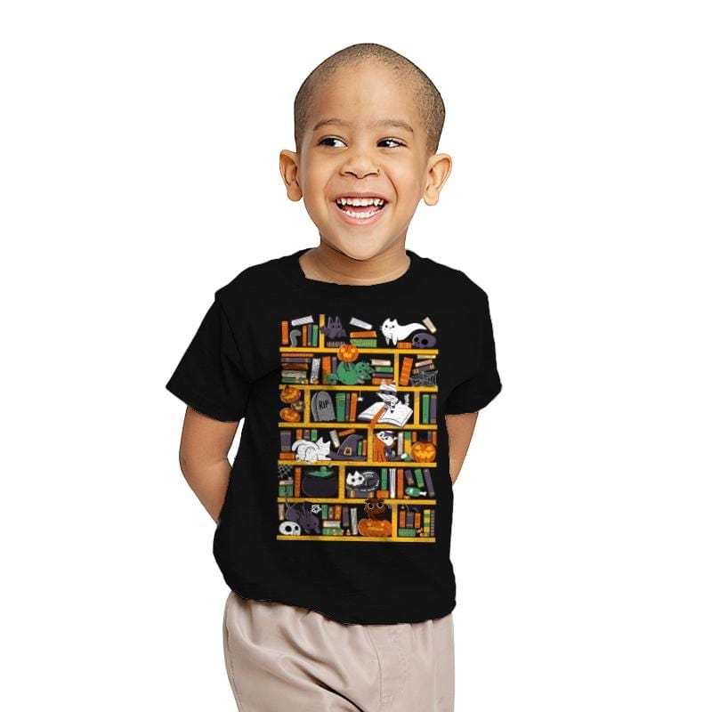 Halloween Library - Youth T-Shirts RIPT Apparel X-small / Black