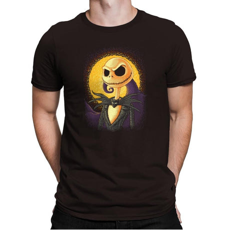 Halloween Portrait - Pop Impressionism - Mens Premium T-Shirts RIPT Apparel Small / Dark Chocolate