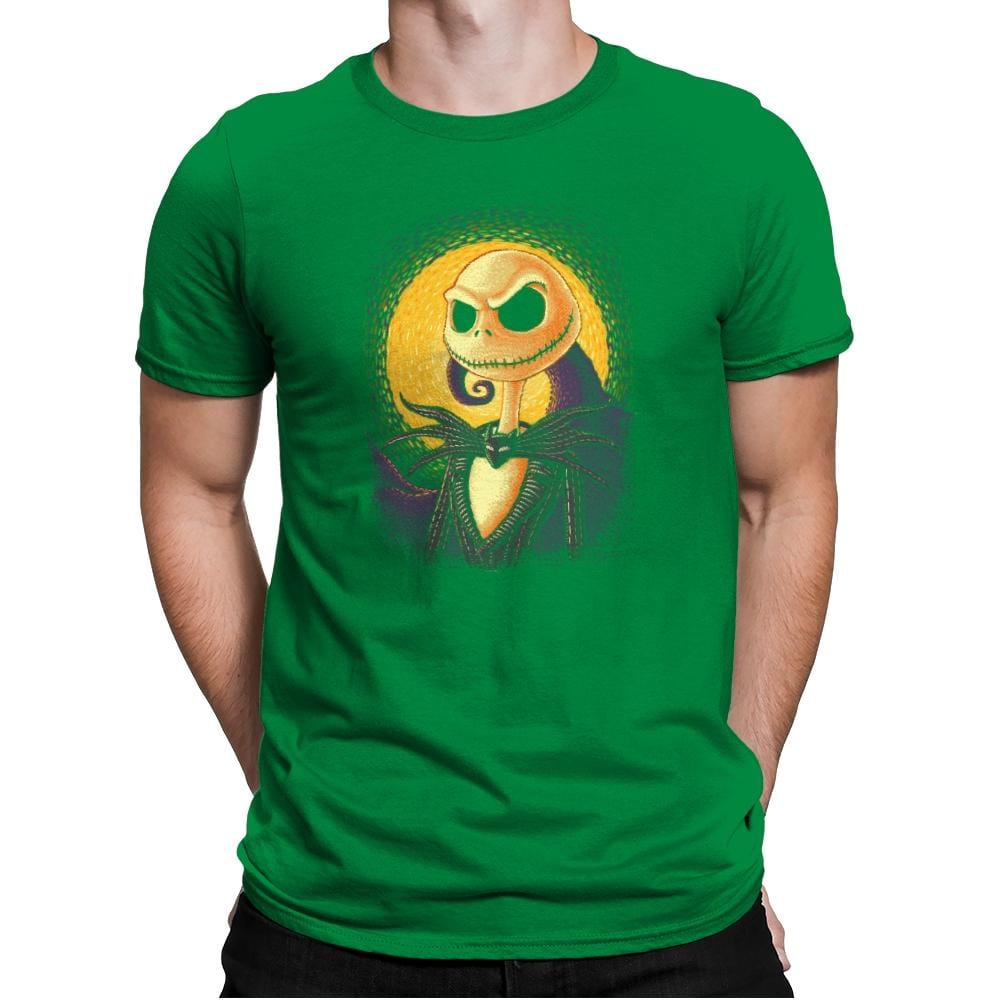 Halloween Portrait - Pop Impressionism - Mens Premium T-Shirts RIPT Apparel Small / Kelly Green