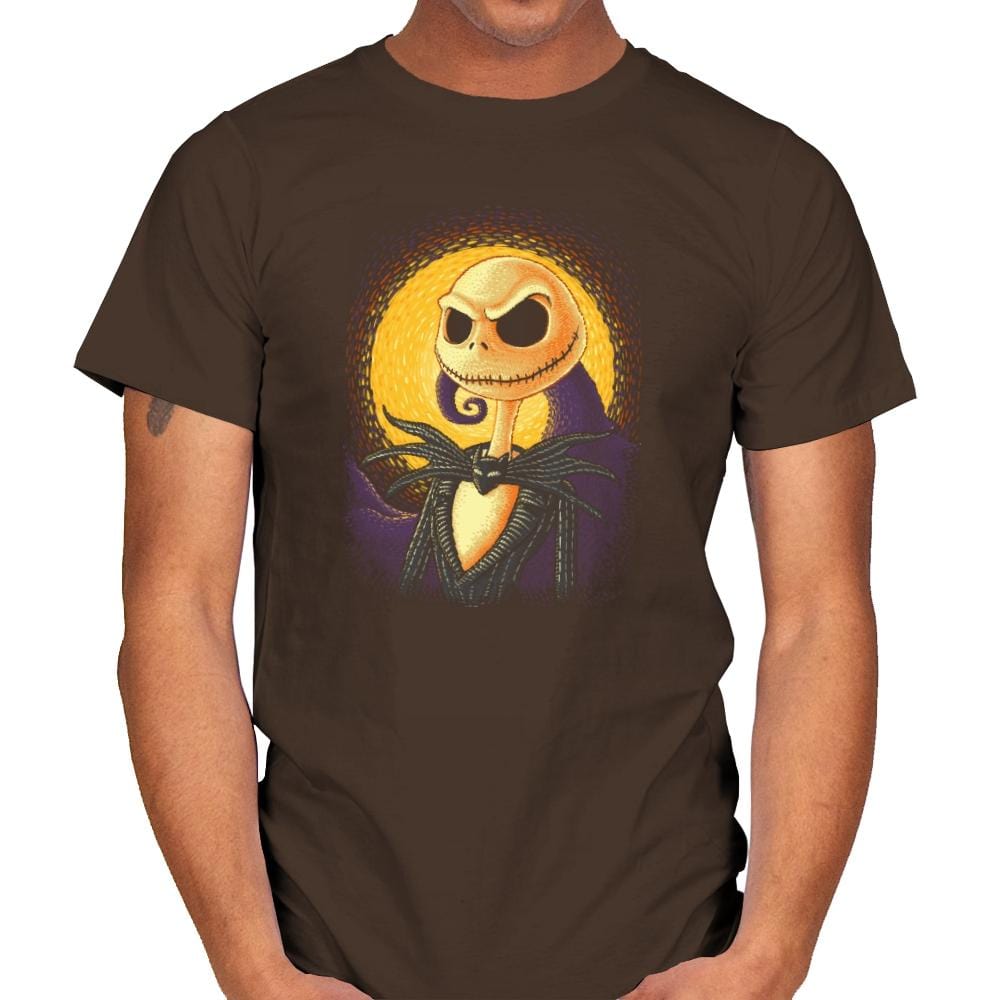 Halloween Portrait - Pop Impressionism - Mens T-Shirts RIPT Apparel Small / Dark Chocolate