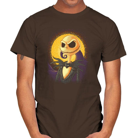 Halloween Portrait - Pop Impressionism - Mens T-Shirts RIPT Apparel Small / Dark Chocolate