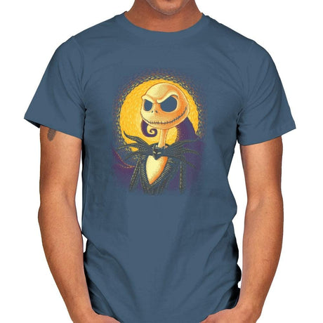 Halloween Portrait - Pop Impressionism - Mens T-Shirts RIPT Apparel Small / Indigo Blue