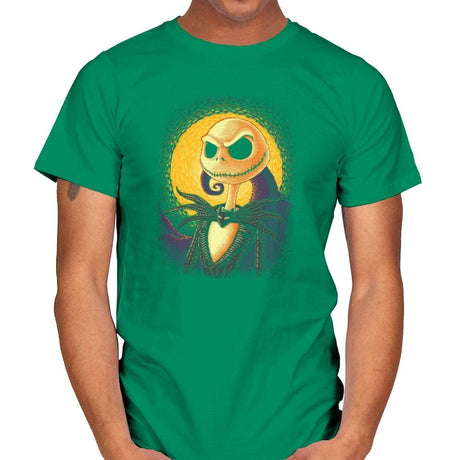 Halloween Portrait - Pop Impressionism - Mens T-Shirts RIPT Apparel Small / Kelly Green