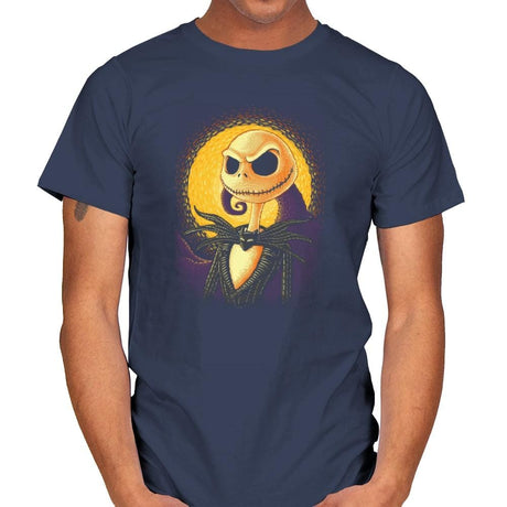 Halloween Portrait - Pop Impressionism - Mens T-Shirts RIPT Apparel Small / Navy
