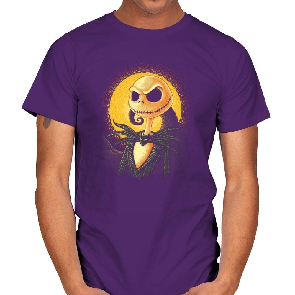 Halloween Portrait - Pop Impressionism - Mens T-Shirts RIPT Apparel Small / Purple