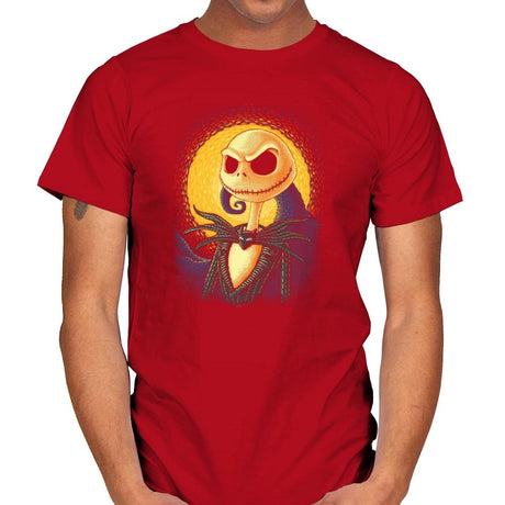 Halloween Portrait - Pop Impressionism - Mens T-Shirts RIPT Apparel Small / Red