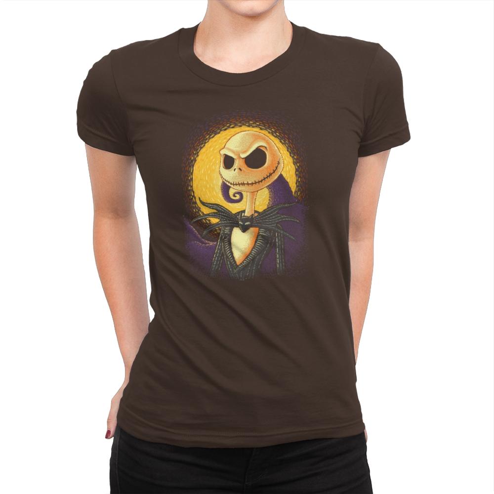 Halloween Portrait - Pop Impressionism - Womens Premium T-Shirts RIPT Apparel Small / Dark Chocolate