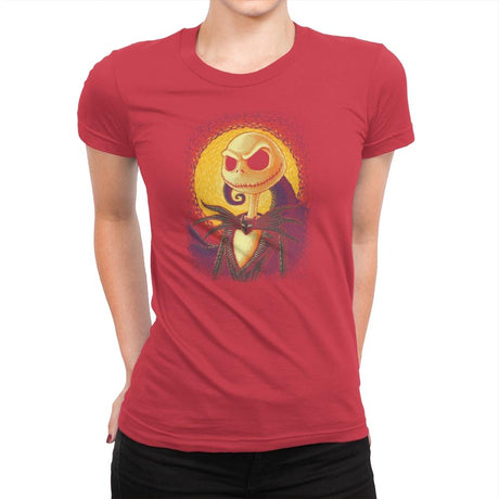 Halloween Portrait - Pop Impressionism - Womens Premium T-Shirts RIPT Apparel Small / Red