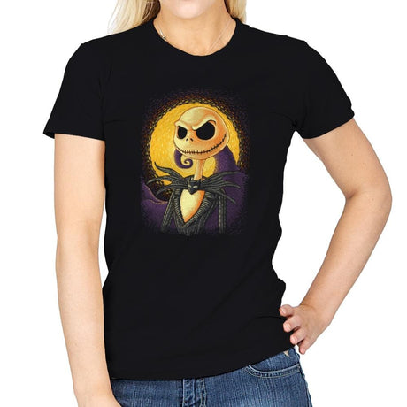 Halloween Portrait - Pop Impressionism - Womens T-Shirts RIPT Apparel Small / Black
