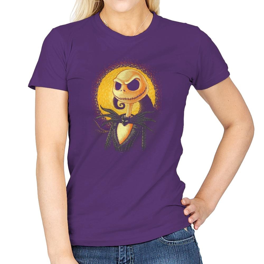 Halloween Portrait - Pop Impressionism - Womens T-Shirts RIPT Apparel Small / Purple