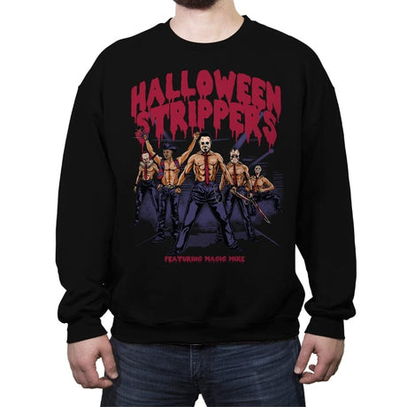 Halloween Strippers - Crew Neck Sweatshirt Crew Neck Sweatshirt RIPT Apparel Small / Black