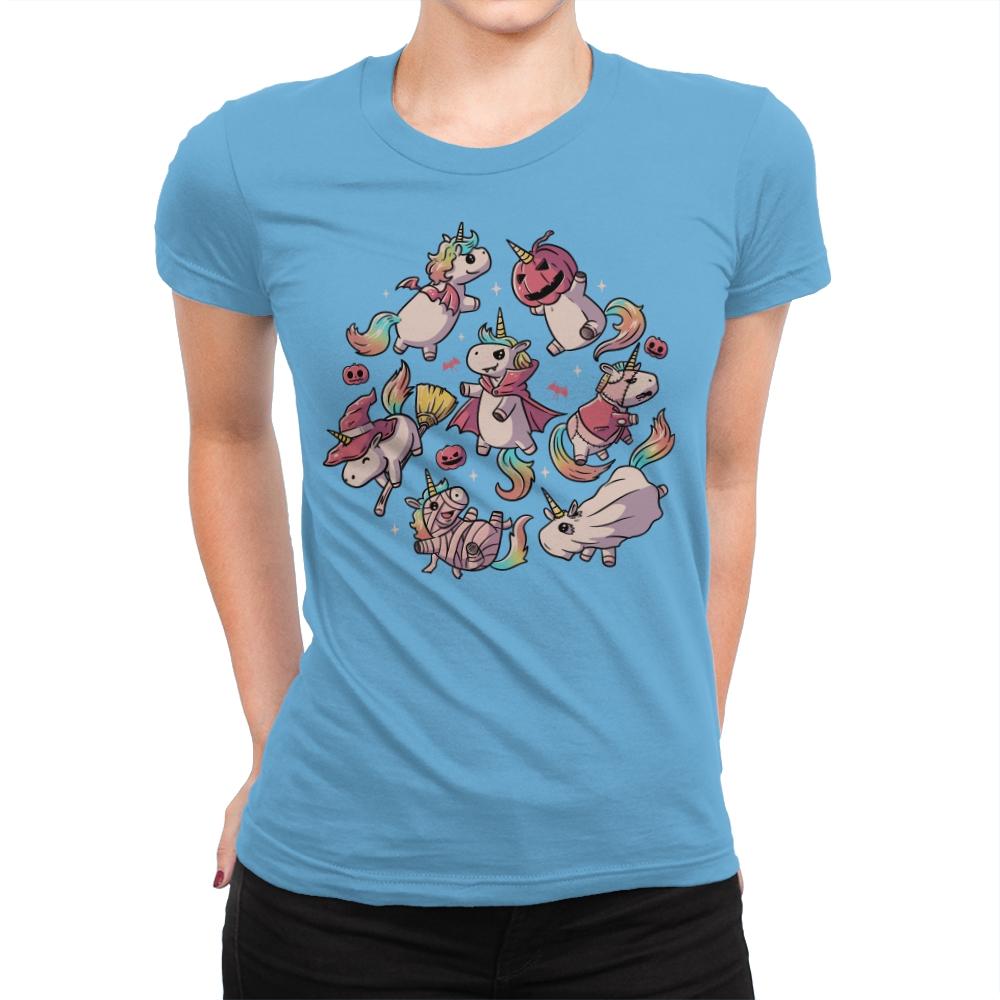 Halloween Unicorns - Womens Premium T-Shirts RIPT Apparel Small / Turquoise