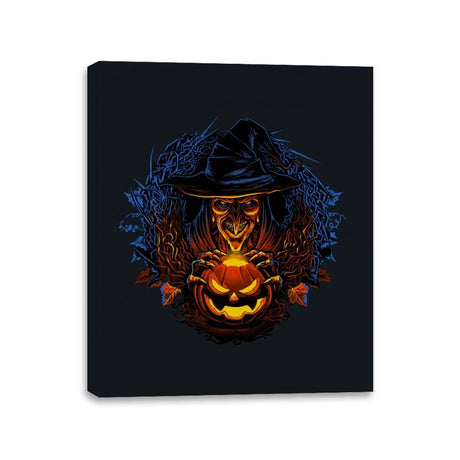 Halloween Wreath - Canvas Wraps Canvas Wraps RIPT Apparel 11x14 / Black