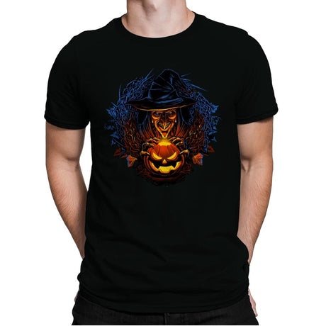 Halloween Wreath - Mens Premium T-Shirts RIPT Apparel Small / Black