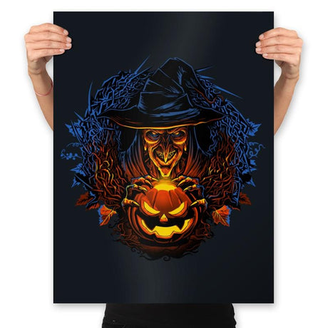 Halloween Wreath - Prints Posters RIPT Apparel 18x24 / Black