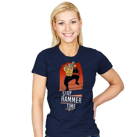 Hammer Time  - Womens T-Shirts RIPT Apparel Small / Navy